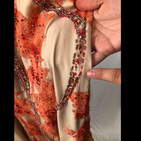 NWD Terani Couture embellished lace gown SZ 14 - Picture 5 of 8